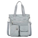 Bolsa de senhora para mão e ombro com alça destacável Bolsa de nylon com bolsos com fecho e compartimentos interiores 30 x 37 x 11 cm 4