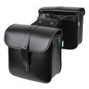 Bolsa de sillín de motocicleta retro, 26 x 25 x 12 cm, de cuero sintético, PVC, para el lateral del depósito, bolsa de almacenamiento, equipaje 1