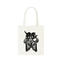 Bolsa de tela para mujer con estampado de esqueleto 35 x 40 cm Bolsa de compras con dos asas largas Ilustración en contraste 16