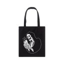 Bolsa de tela para mujer con estampado de esqueleto 35 x 40 cm Bolsa de compras con dos asas largas Ilustración en contraste 2