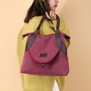 Bolsa de tela para senhora, para usar à mão ou ao ombro Duas alças e alça removível com mosquetões Bolso frontal com fecho 31 x 21 x 7