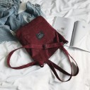 Bolsa de veludo cotelê para senhora, para usar ao ombro ou na mão 32 x 34 x 6,5 cm Duas alças curtas Alça longa com fivela Bolsa frontal 5