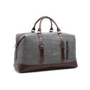 Bolsa de viaje masculina de lona con detalles de cuero, 46x28x22 cm, lona de 16 oz con microfibra, equipaje de mano para el fin de semana 6