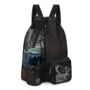 Bolsa deportiva 47 × 28 × 14 cm Mochila perforada con cordón Bolsillos de malla con cremallera Mochila de nylon ligera para deporte y tiempo libre 10