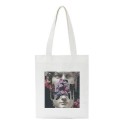 Bolsa feminina com impressão de esculturas antigas em colagem moderna Bolsa de compras 35 x 40 cm Alças 30 cm Bolsa branca com um motivo artístico 11