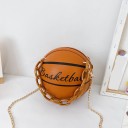 Bolsa feminina em forma de bola de basquetebol 16 x 16 cm Com a inscrição Basketball Alça curta Corrente ao ombro Fecho com zip 6
