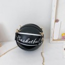 Bolsa feminina em forma de bola de basquetebol 16 x 16 cm Com a inscrição Basketball Alça curta Corrente ao ombro Fecho com zip 3