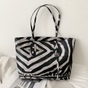Bolsa grande de mujer de hombro con estampado animal Bolsa shopper espaciosa para el día a día Asas largas PU cuero 46 x 30 x 12 cm 6