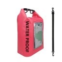 Bolsa impermeable con ventana táctil para teléfono 5 l Cierre enrollable y correa de hombro de 100 cm Para nadar, kayak, playa y deportes 2