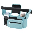 Bolsa para cochecito con portabotellas y soporte para teléfono 33 x 16 x 10 cm Bolsillo frontal con cremallera Bolsa extraíble 9