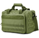Bolsa para pistola y herramientas con divisores extraíbles Correa para el hombro Almacenamiento ajustable Colores neutros Organización de equipo portátil 4