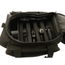 Bolsa para pistola y herramientas con divisores extraíbles Correa para el hombro Almacenamiento ajustable Colores neutros Organización de equipo portátil 5