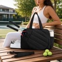Bolsa para raquetas de tenis con compartimento para zapatos y bolsillo para botella 48 x 19 x 31 cm Acolchada De hombro y de mano Para bádminton 10
