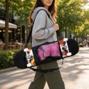 Bolsa para skateboard con correa de hombro Compartimento de red interior Tela Oxford 600 D Negra Funda para skateboard y protectores 7