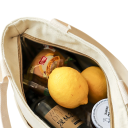 Bolsa térmica 20x16x20 cm Cores neutras Dimensões compactas Camada isolante Fecho com zip Portátil para alimentos Almoços Piqueniques Viagens 5