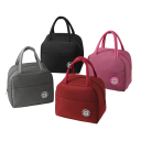 Bolsa térmica 22x14x19 cm Bolsa de almoço portátil neutra Pequena bolsa isolante para alimentos Bebidas Piquenique Para o trabalho Compacta e leve 4