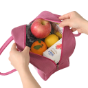 Bolsa Térmica 22x14x19 cm Bolsa de Almuerzo Portátil Neutra Pequeña Bolsa Aislante para Comida Bebidas Picnic Al Trabajo Compacta y Ligera 3