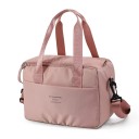 Bolsa térmica con compartimentos 23x13x17 cm Color neutro Bolsa de almuerzo térmica con cremallera Bolsa de refrigerio portátil Bolsa pequeña para comida y bebida 9