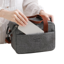 Bolsa térmica con compartimentos 23x13x17 cm Color neutro Bolsa de almuerzo térmica con cremallera Bolsa de refrigerio portátil Bolsa pequeña para comida y bebida 5