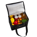 Bolsa térmica con cremallera de 31 x 30 x 43 cm, color negro, grande, con aislamiento, portátil, con asas, ideal para ir de compras, viajar y hacer picnics. 3