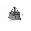 Bolsa térmica de duas camadas 21 x 26 x 19 cm Cores neutras Bolsa de almoço refrigerada com camada isolante Design de dois andares Bolsa de comida portátil 2