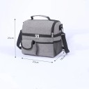 Bolsa térmica para alimentos 25x23x16 cm Cores neutras Fecho de zip Várias divisórias Manutenção da temperatura Bolsa de almoço Bolsa de piquenique 3