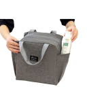 Bolsa térmica para almuerzo con cremallera 25 x 14 x 25 cm Bolsa térmica portátil azul con capa aislante Bolsa refrigeradora para comida para el trabajo o de viaje 3
