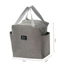 Bolsa térmica para almuerzo con cremallera 25 x 14 x 25 cm Bolsa térmica portátil azul con capa aislante Bolsa refrigeradora para comida 4