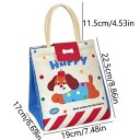 Bolsa térmica para el almuerzo con diseño de perrito 19x22,5x17 cm Bolsa aislante para comida con lámina de aluminio, cierre de velcro y broches 2