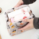 Bolsa térmica para el almuerzo con motivo de gatos 23x13x19 cm Color café claro Bolsa aislante para alimentos Bolsa de merienda para la escuela 2