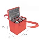 Bolsa térmica plegable para picnic (17 x 14 x 21 cm), portátil, para comida, almuerzo, colores neutros, plegable, con aislamiento. 5