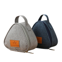 Bolsa térmica triangular 13,5x7x13 cm Com fecho Cor neutra Pequena bolsa isolante para alimentos Bebidas Bolsa portátil Mini caixa de almoço 4