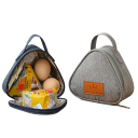 Bolsa térmica triangular de 13,5 x 7 x 13 cm, con cremallera, color neutro, pequeña bolsa térmica para comida y bebidas, bolsa portátil, mini lonchera. 3