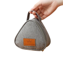 Bolsa térmica triangular de 13,5 x 7 x 13 cm, con cremallera, color neutro, pequeña bolsa térmica para comida y bebidas, bolsa portátil, mini lonchera. 5