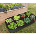 Bolsa textil para cultivo de hortalizas 120x60x30 cm Jardinera negra de tela no tejida 8 celdas Maceta transpirable para el balcón 3