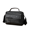 Bolso bandolera de hombre de piel sintética de 29 x 20 x 7 cm, estilo casual, color marrón y negro. Bolso de mano para hombre 2