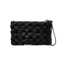 Bolso clutch para mujer 26 x 16 x 5 cm Patrón trenzado en relieve Correa para la muñeca Forma rectangular plana Para llevar en la mano 1