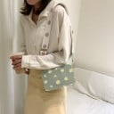 Bolso crossbody para mujer con patrón de margaritas Correa ancha ajustable Cierre con cremallera Cuero PU 19 x 6 x 12 cm Para cada día 8