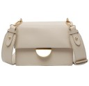 Bolso crossbody para mujer con solapa y detalle metálico en forma de semicírculo Correa ancha con mosquetones Forma cuadrada PU 18,5 x 8 x 3