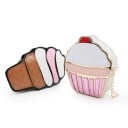 Bolso crossbody para mujer en forma de dulce Cadena sobre el hombro en color dorado Cierre con cremallera Material de cuero PU y poliéster 5