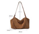 Bolso de ante para mujer de hombro 34 x 14 x 20 cm Bolso de cuero espacioso Cuero de vaca algodón Accesorio urbano elegante 5