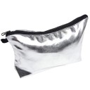 Bolso de cosméticos para mujer con cremallera de PU 22,5 x 5 x 12,5 cm Estuche para maquillaje y pequeña cosmética con asa Acabado elegante 4