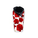 Bolso de cosméticos para mujer con un llamativo estampado de rosas Cierre de cremallera con asa Interior negro Poliéster 13 x 21,5 cm 28