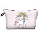 Bolso de cosméticos para mujeres con divertido estampado de animales Motivación llama o unicornio o perezoso Cierre con cremallera Poliéster 13,5 x 7