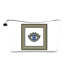 Bolso de cosméticos para mujeres con estampado de ojo Estuche con cremallera de poliéster con fondo ampliado Dimensiones 22 x 5 x 13,5 cm Cremallera 5