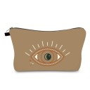 Bolso de cosméticos para mujeres con estampado de ojo Estuche con cremallera de poliéster con fondo ampliado Dimensiones 22 x 5 x 13,5 cm Cremallera 7