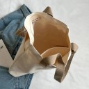 Bolso de hombro de lona 38 x 35 cm, unisex, sin cremallera, gran capacidad, elegante, para compras, trabajo, de lona. 5