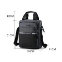 Bolso de hombro de negocios para hombre, 31 × 26 × 12 cm, impermeable, Oxford, de gran capacidad, informal, de color sólido, maletín 6