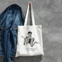 Bolso de lona para mujer esqueleto 3