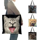 Bolso de lona para mujer gato M1665 1